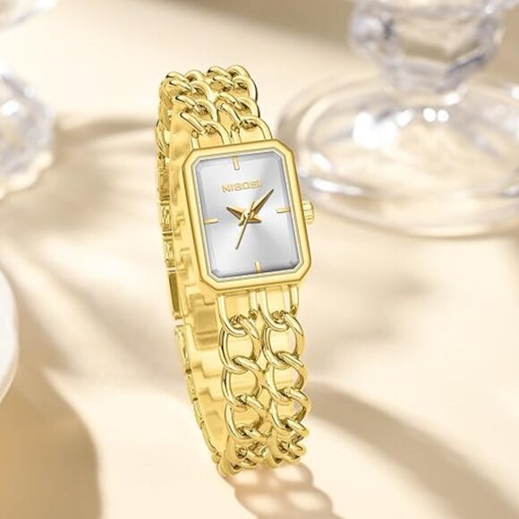 Elegant Watch for Women Dainty Luxury Gold Minimalist Fashion Square Bracelet